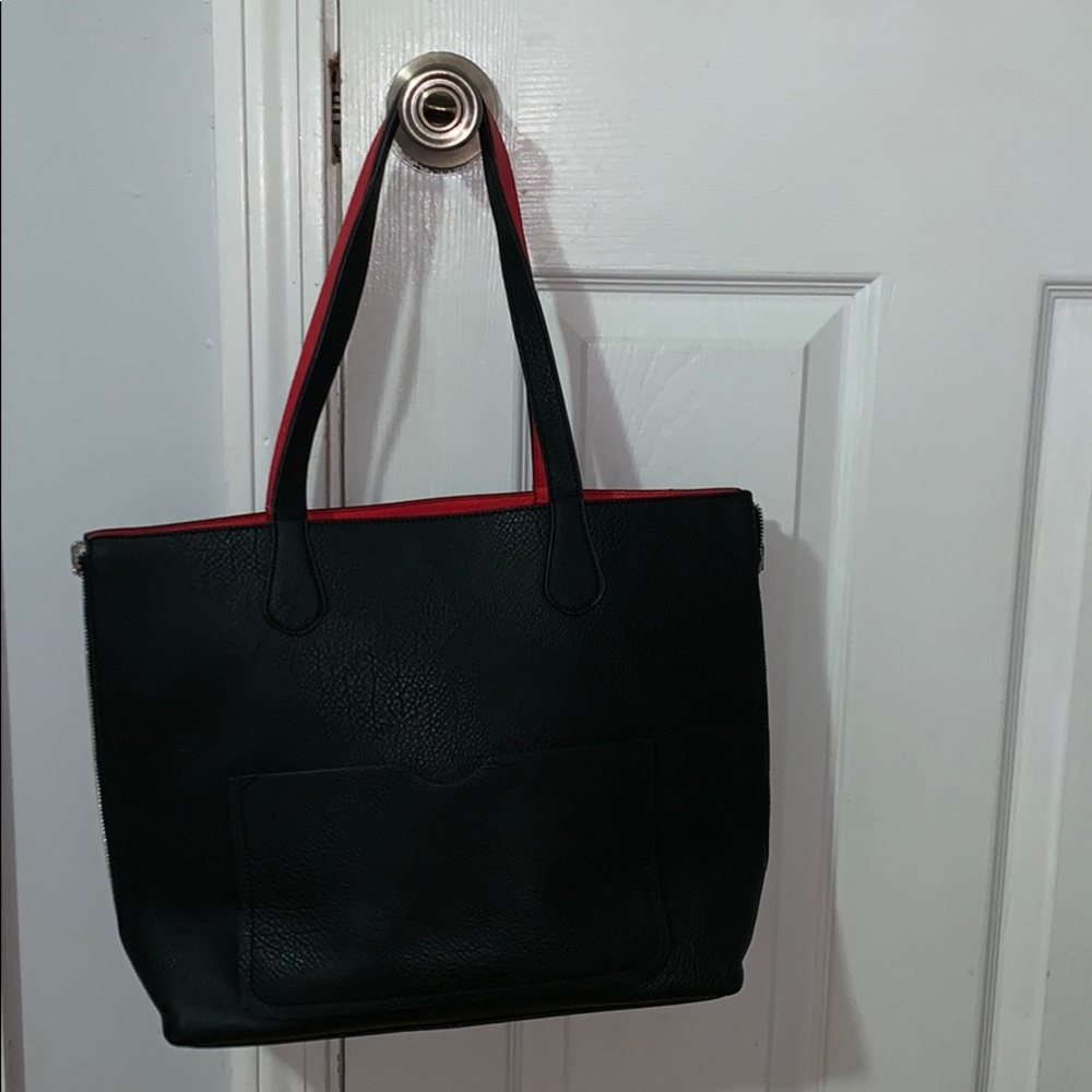 Reversible Black/Red Tote